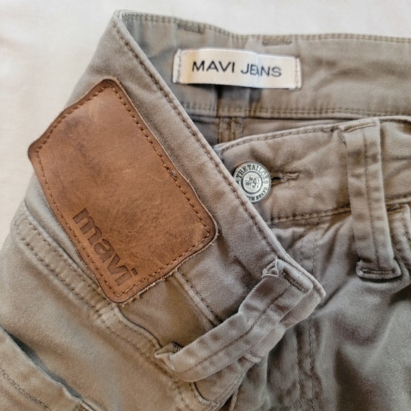 Mavi Zach Pants Mens 30x30 Tan Straight Leg Casual Stretch Gray Denim 5 Pocket - Picture 1 of 7